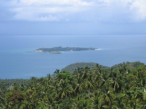 Die Bacardi-Insel Cayo Levantado vor Samana